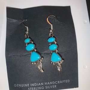genuine, handcrafted, Indian, authentic, sterling silver earrings.